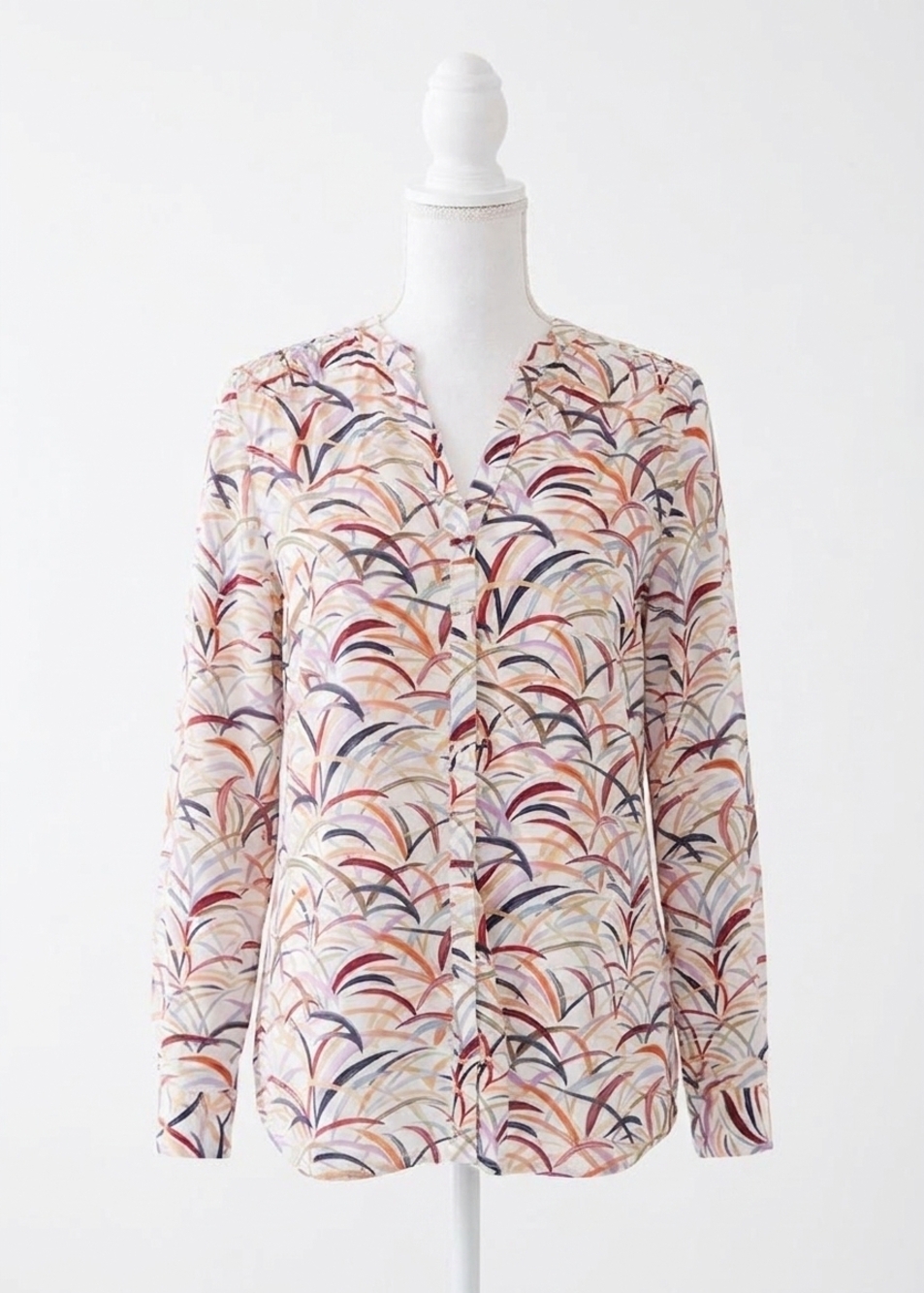 NEW FDJ casey roll up sleeve shirt with smocking detail in colorful grasses